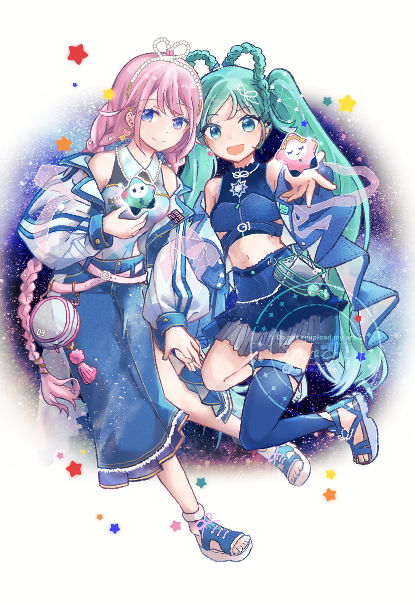 This is a pixiv picture whose title is 星舞う夜へ！.