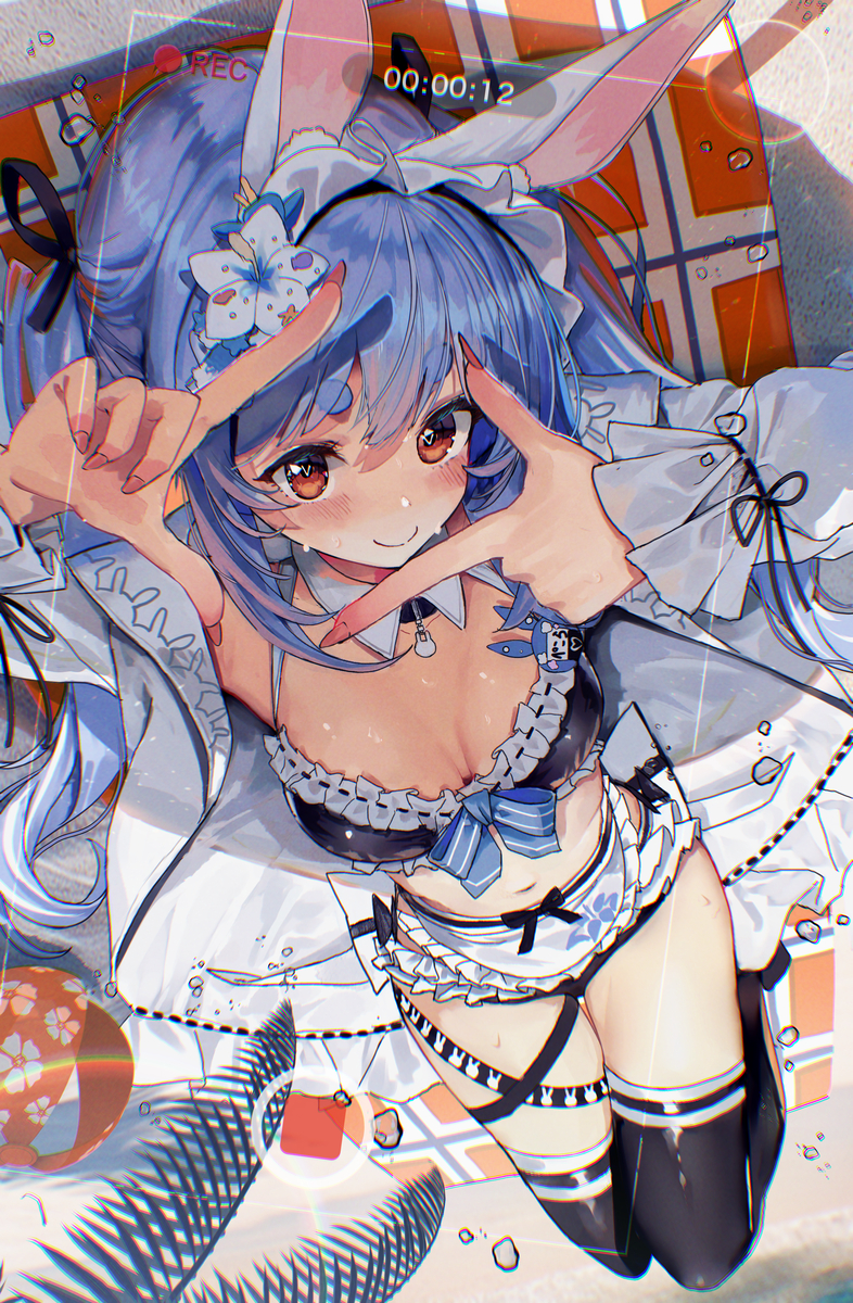 This is a pixiv picture whose title is ぺこちゃん新水着.