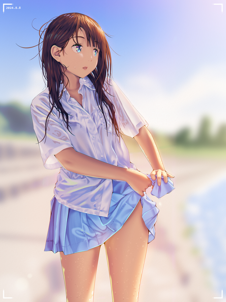 This is a pixiv picture whose title is 夏時.