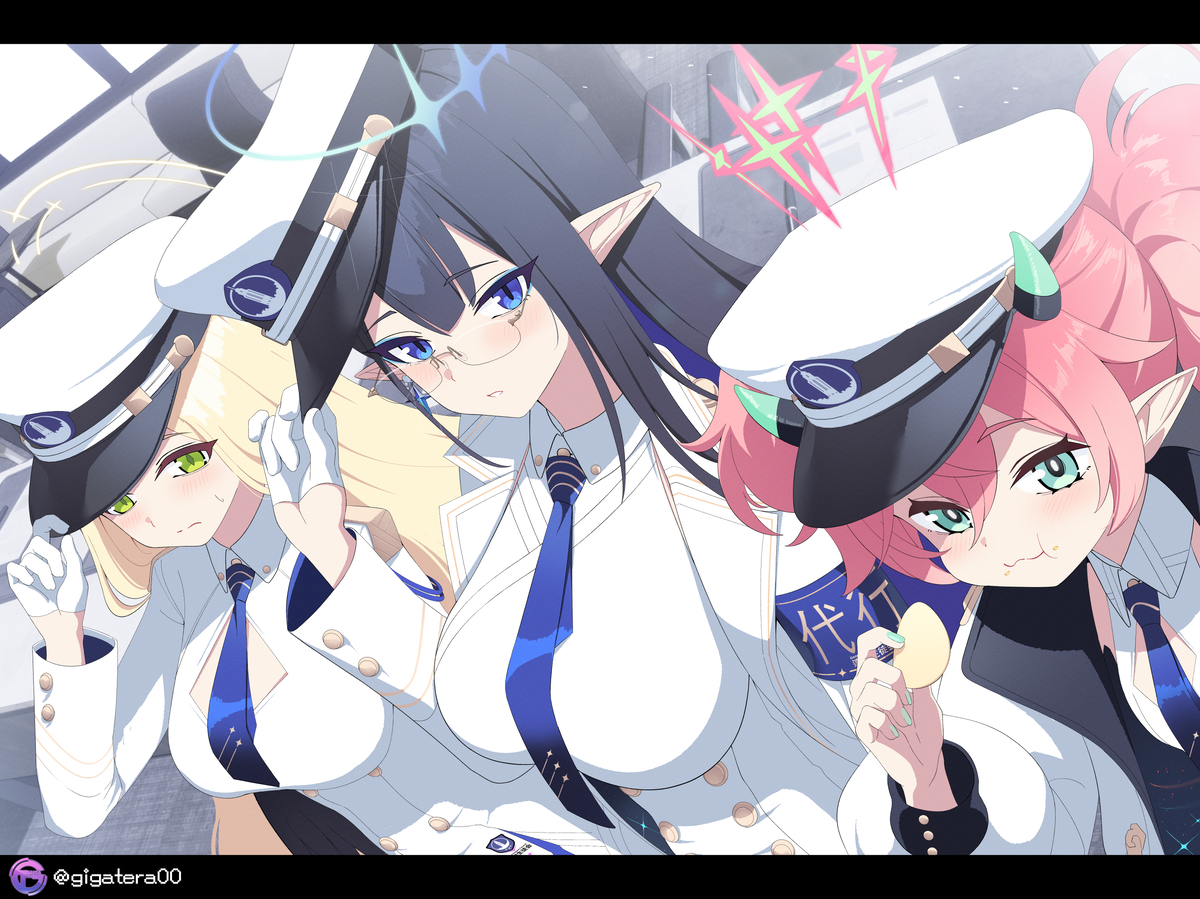 This is a pixiv picture whose title is 連邦生徒会 トリオ2.
