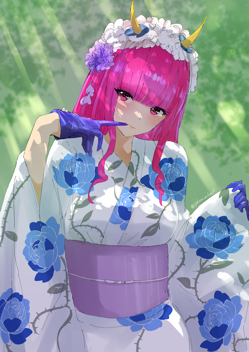 This is a pixiv picture whose title is 浴衣ブーケちゃん.