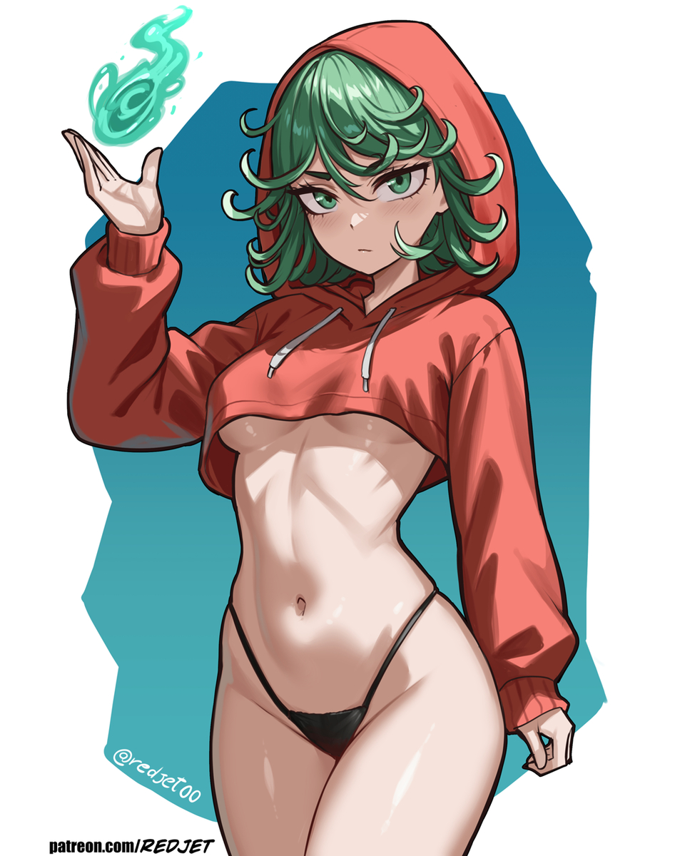 This is a pixiv picture whose title is タツマキ - crop hoodie.