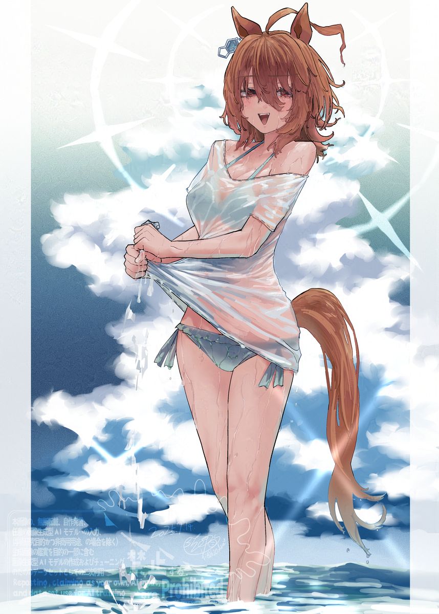 This is a pixiv picture whose title is 海オン.