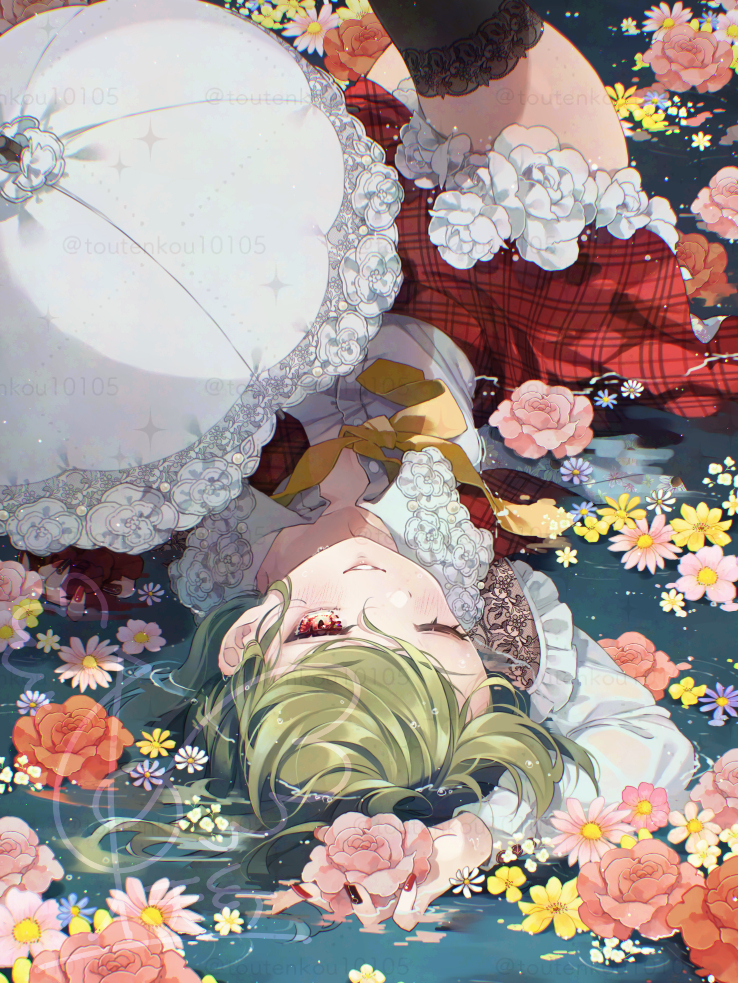 This is a pixiv picture whose title is 浮き花.