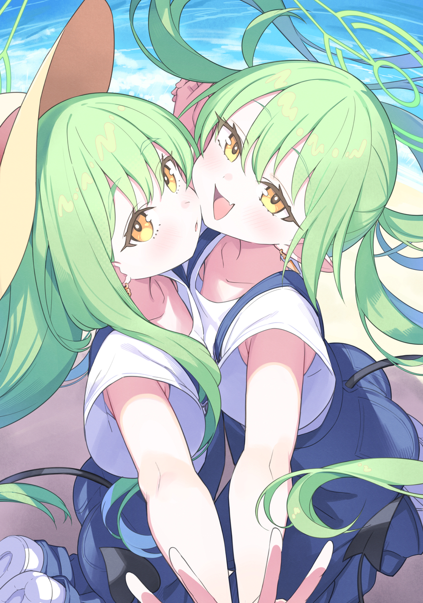 This is a pixiv picture whose title is Wオーバーオール.