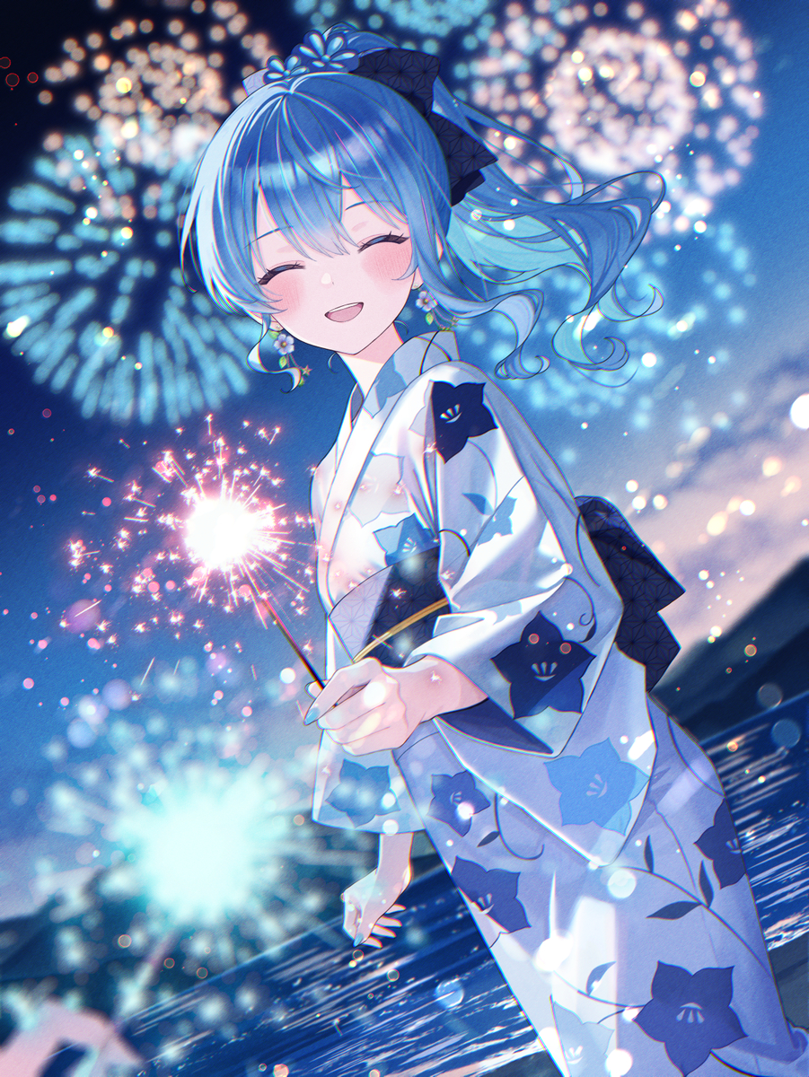 This is a pixiv picture whose title is 花火大会.