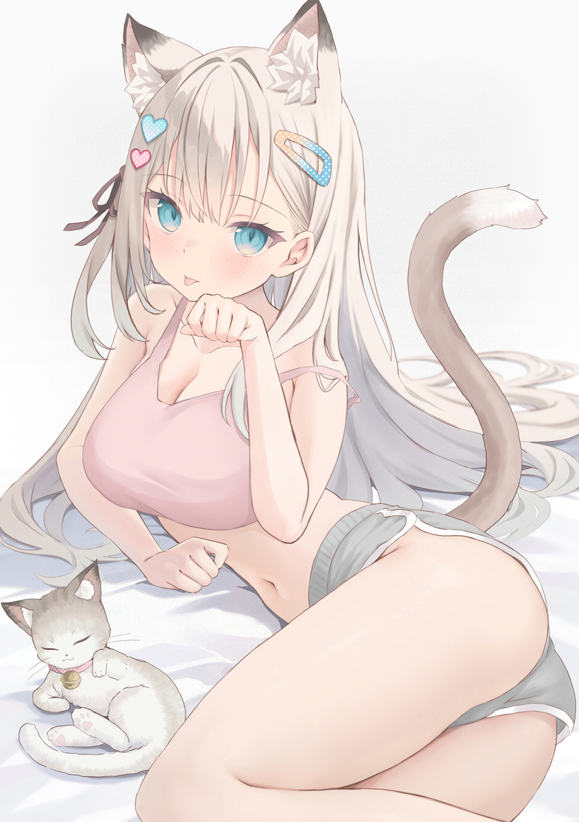 This is a pixiv picture whose title is 😺💕.