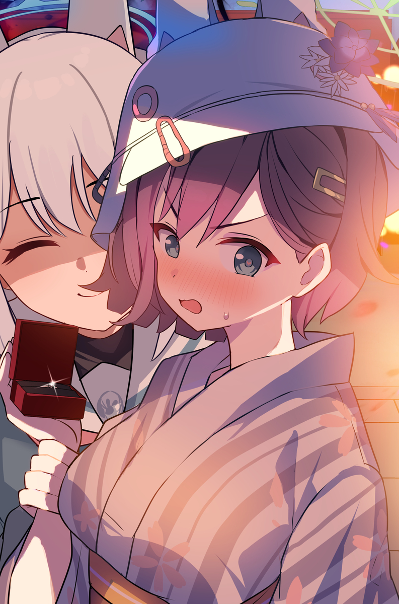 This is a pixiv picture whose title is 結婚指輪受け取っ！？！？！？.