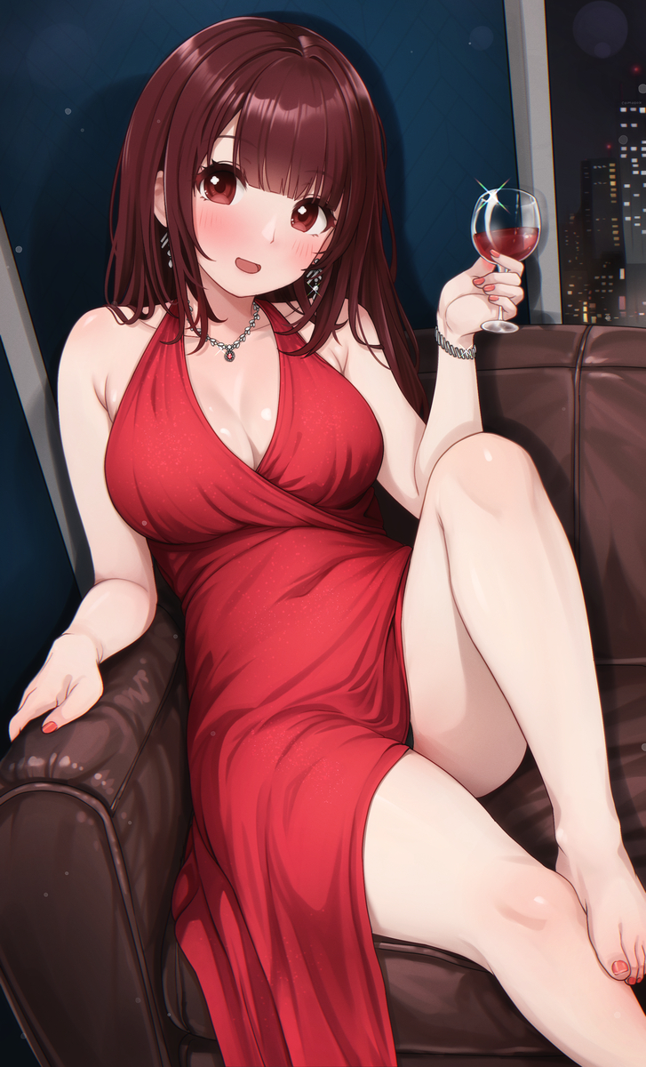 This is a pixiv picture whose title is Lilly 👗🍷.