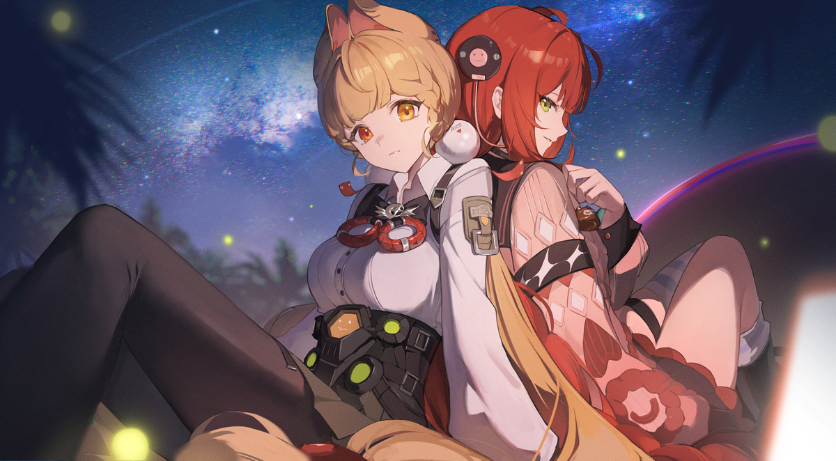This is a pixiv picture whose title is 画了2个小可爱.