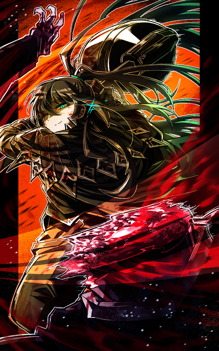 This is a pixiv picture whose title is 송곳니 사냥 사무소 해결사 홍루.