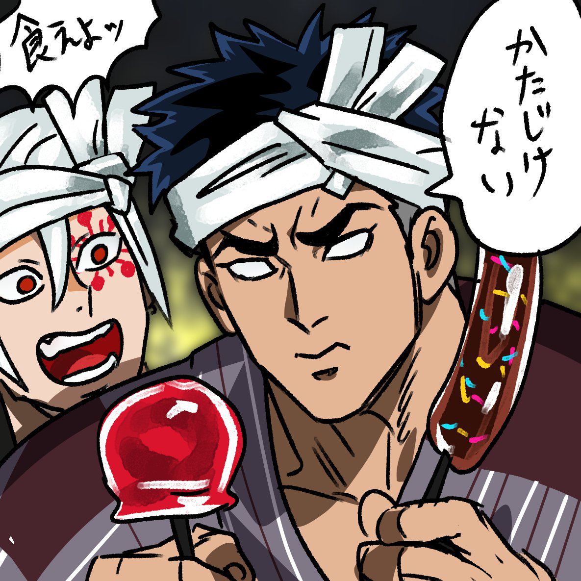 This is a pixiv picture whose title is 「お祭りでも裏方を頑張る君が好き…」.