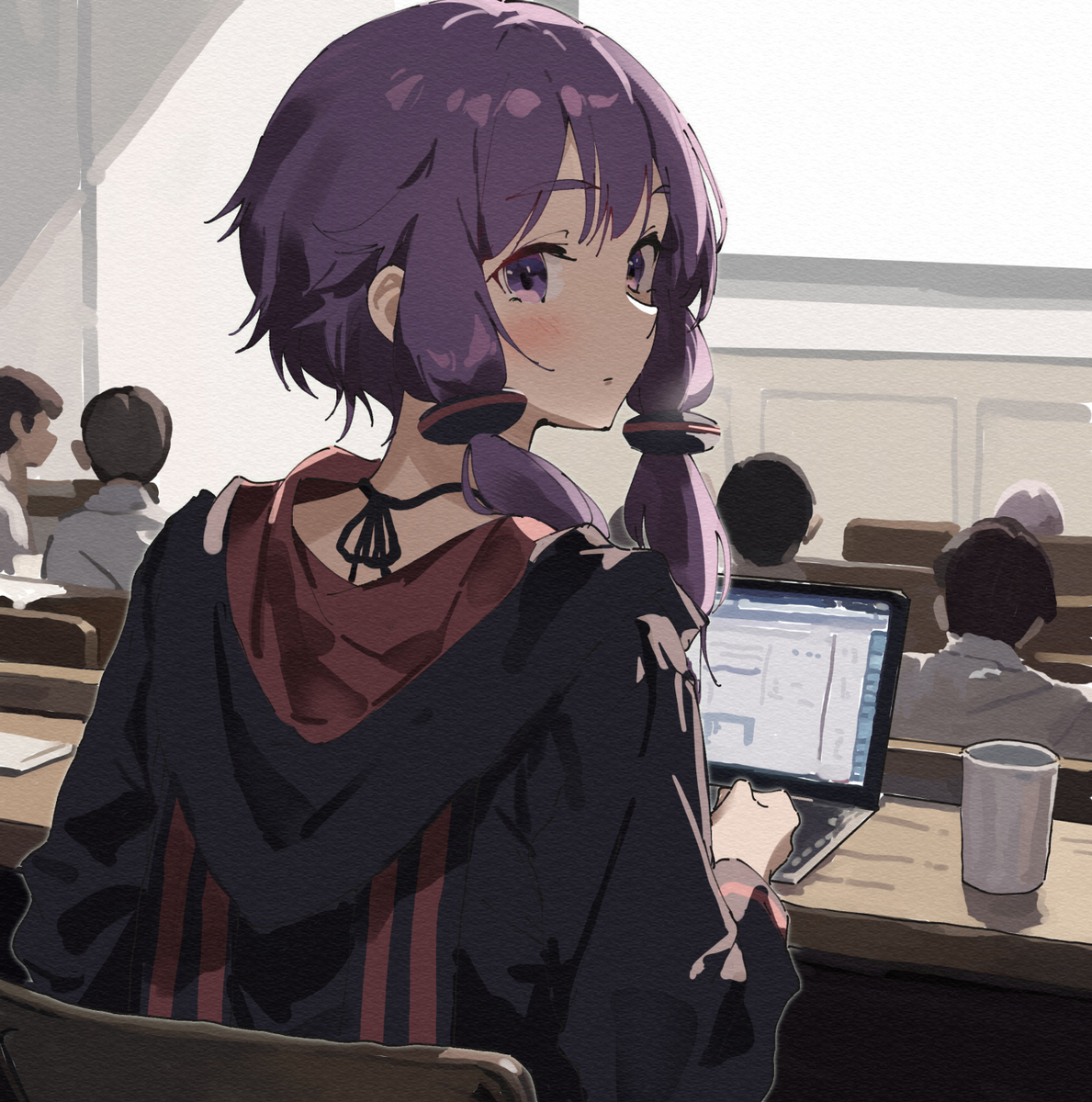 This is a pixiv picture whose title is 講義中のゆかりさん.