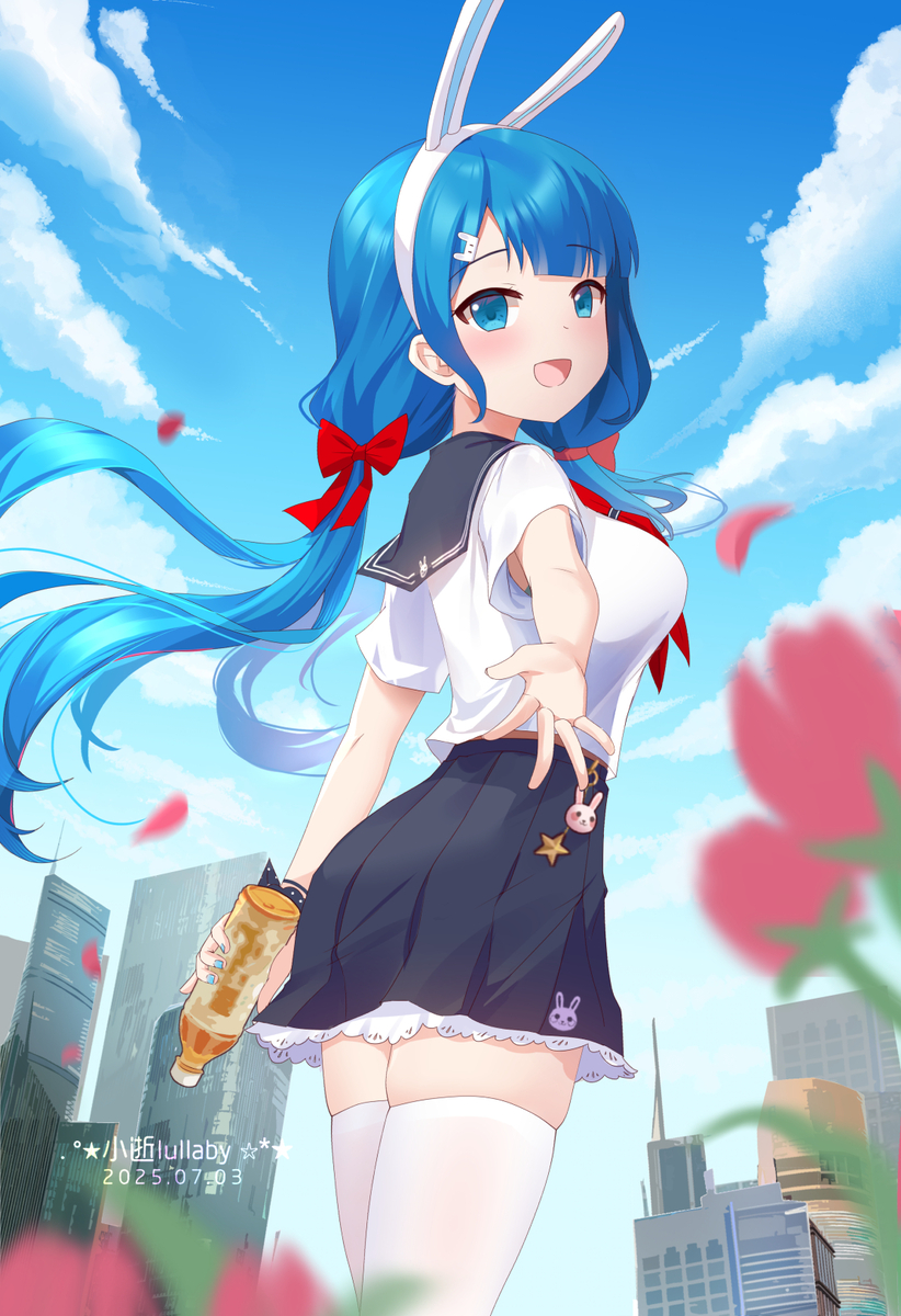 This is a pixiv picture whose title is 风吹裙摆-新.