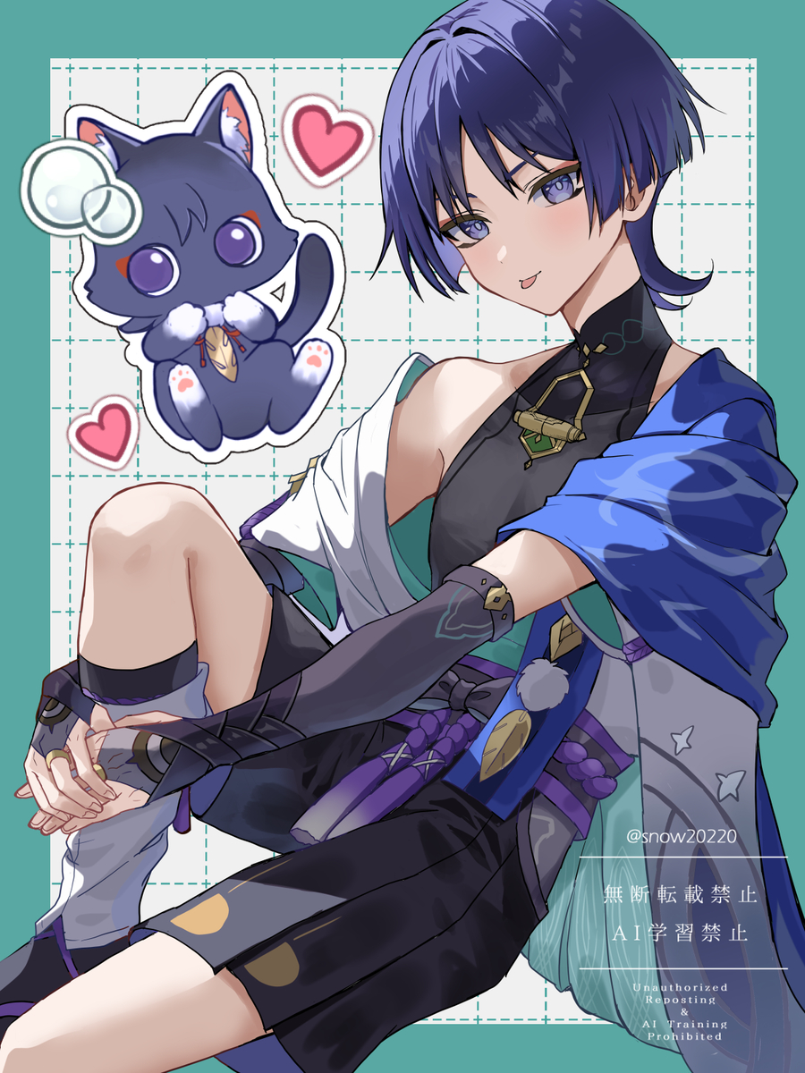 This is a pixiv picture whose title is 💙.
