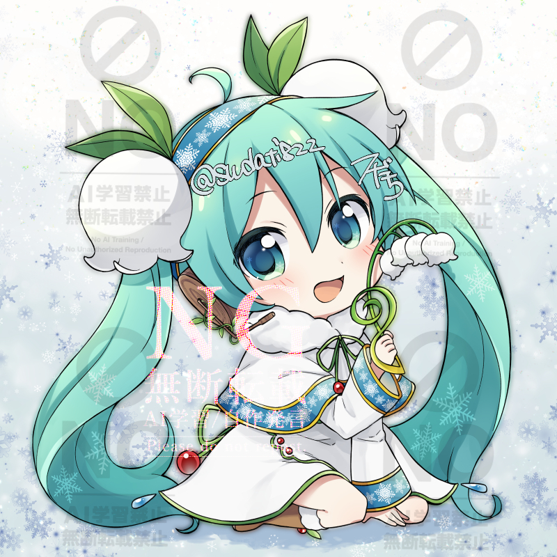This is a pixiv picture whose title is 雪ミク2015.