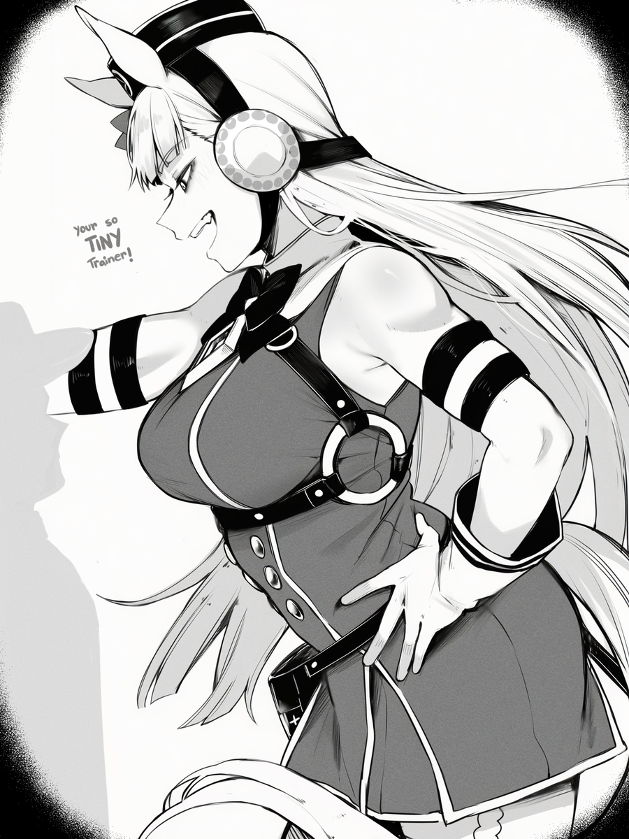 This is a pixiv picture whose title is gold ship bullies trainer.