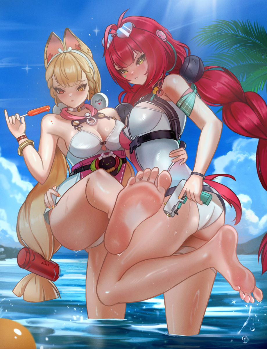 This is a pixiv picture whose title is Yuzuha and Alice.