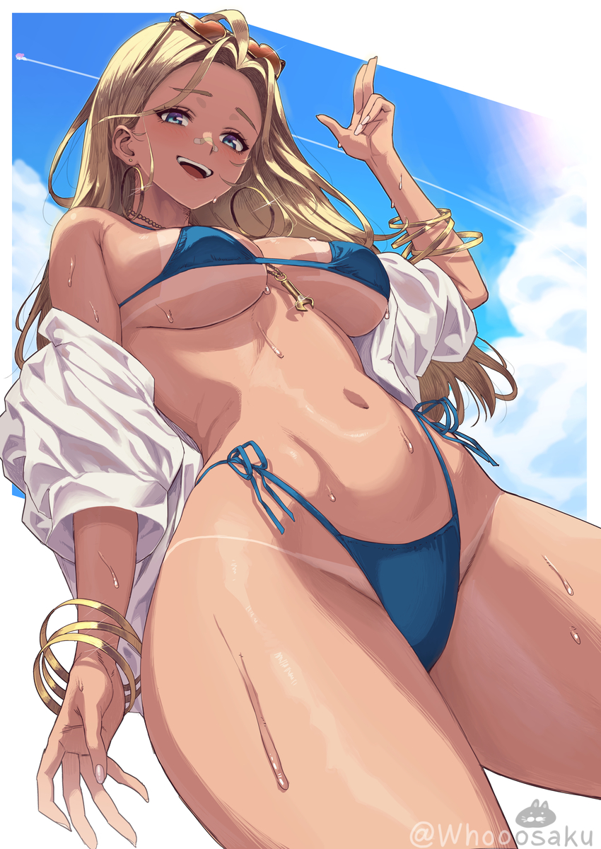 This is a pixiv picture whose title is 水着センチ！.