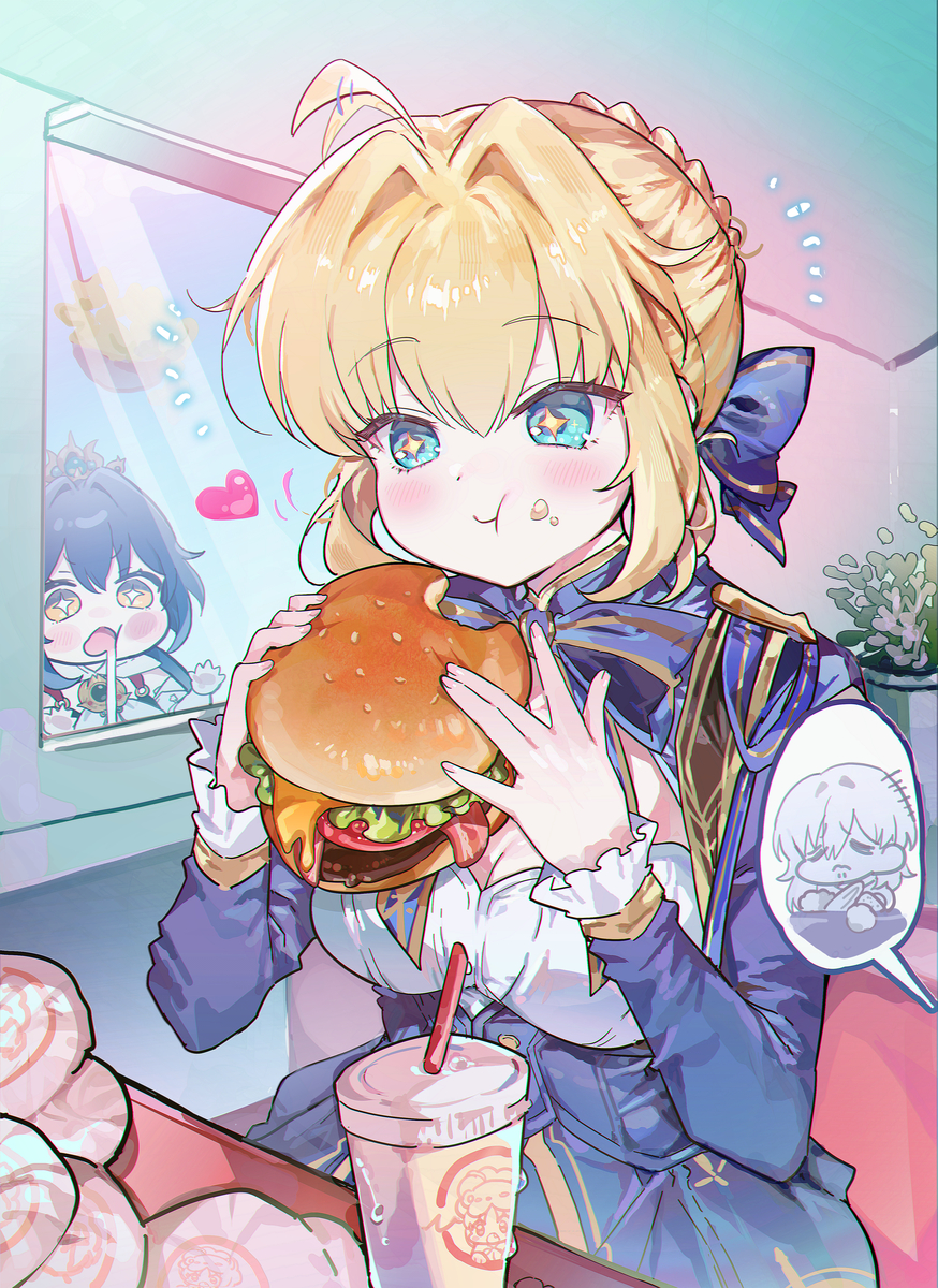 This is a pixiv picture whose title is 🍔.