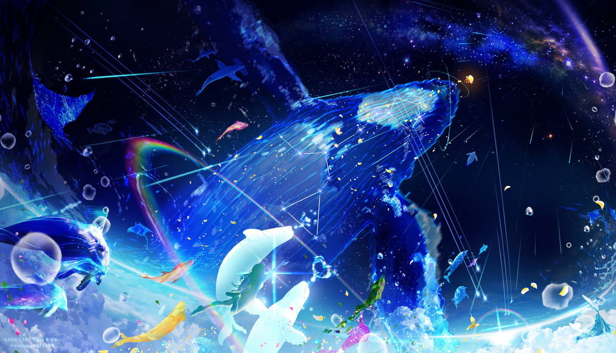 This is a pixiv picture whose title is 時を超えて希望の色を繋ぐ物語 🐬.