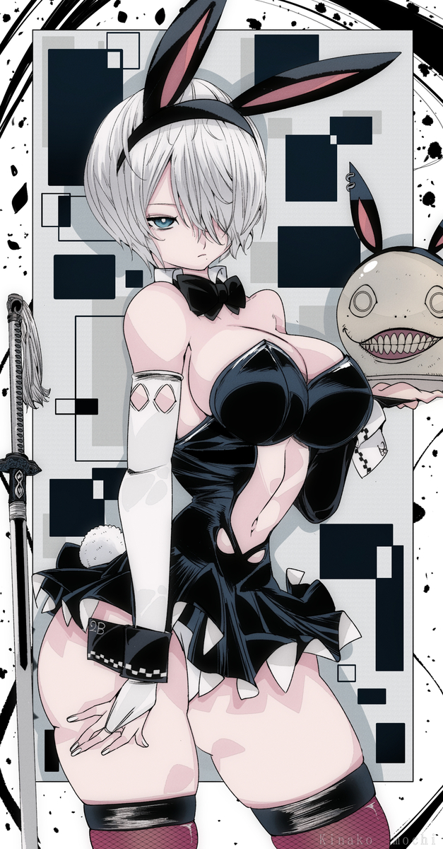 This is a pixiv picture whose title is NieR:Automata【2Bバニーガール👯‍♀️⚔️】.