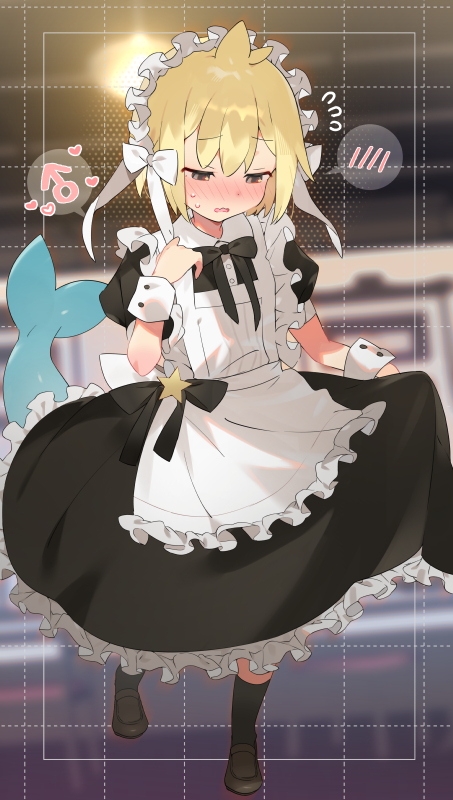 This is a pixiv picture whose title is 【Skeb】メイド服そらくん.