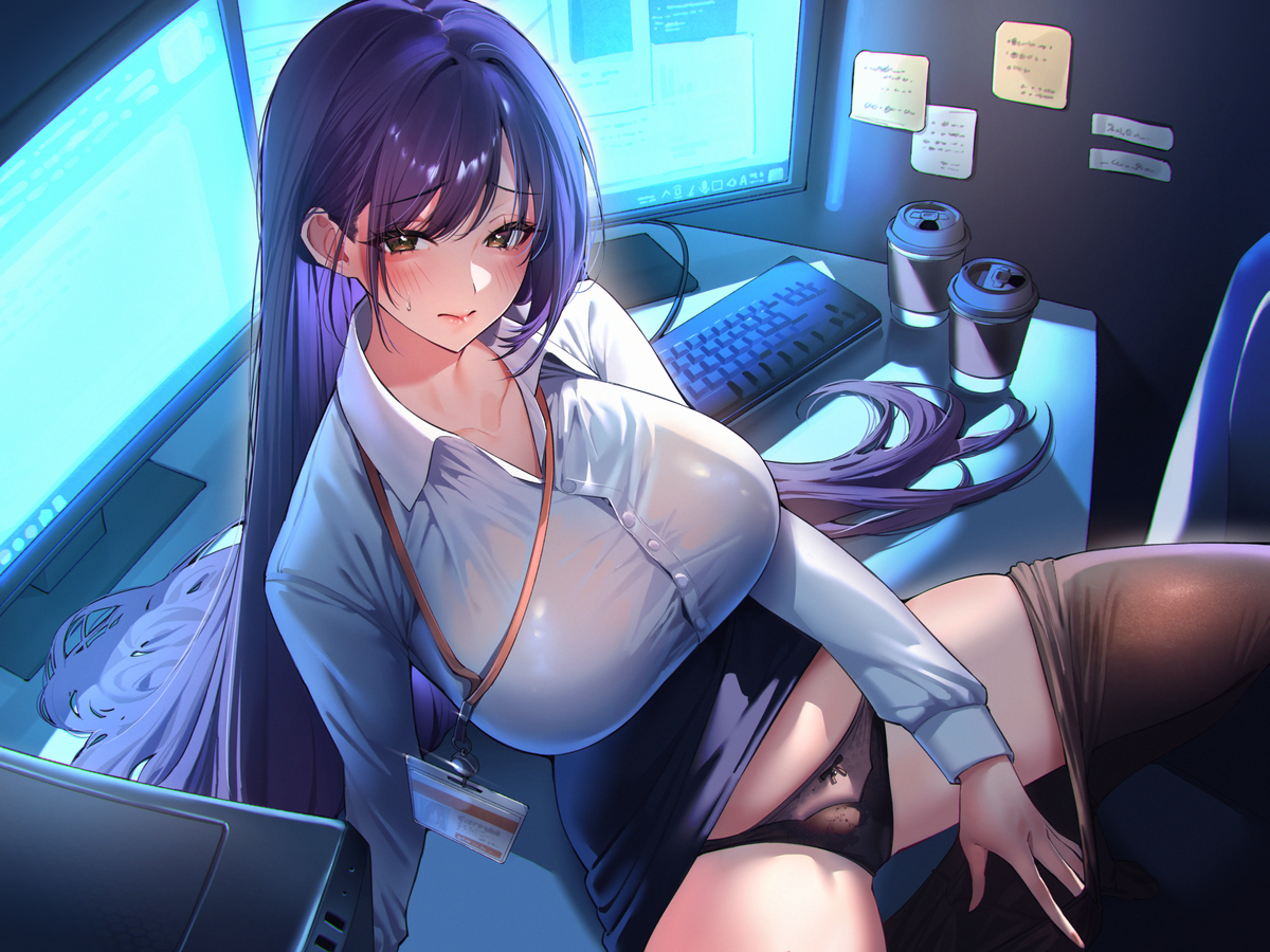This is a pixiv picture whose title is 性処理サポート課の陸丘さん！.