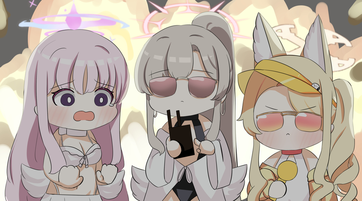 This is a pixiv picture whose title is 티파티 수영복 집합!!.