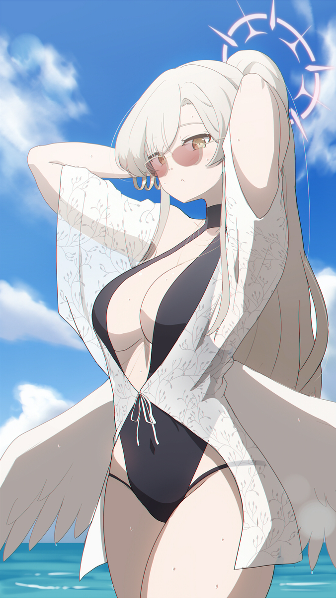 This is a pixiv picture whose title is 水着ナギサ様.