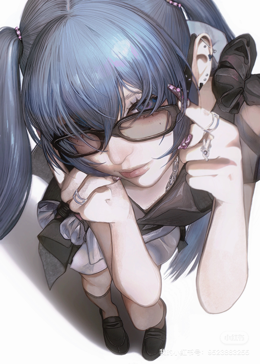 This is a pixiv picture whose title is Miku in Gentle Monster+ Yohji.