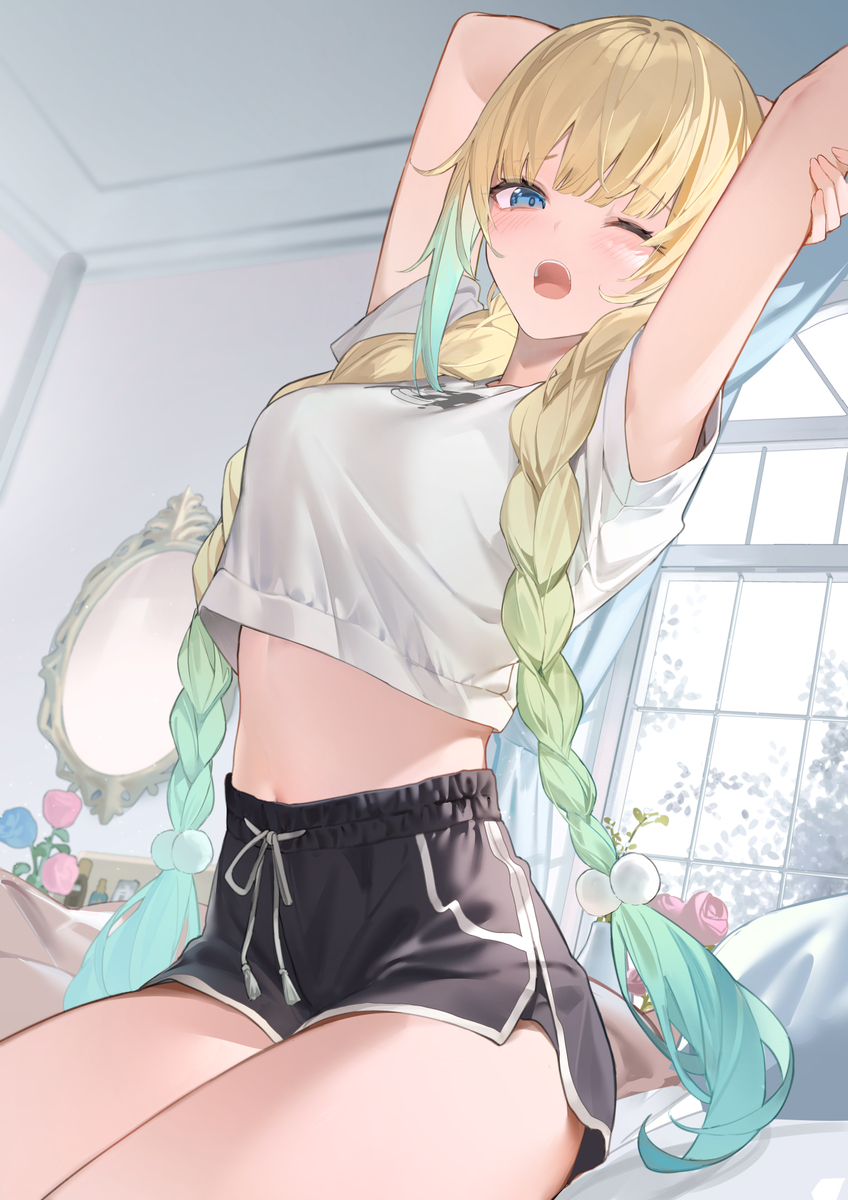 This is a pixiv picture whose title is おはよう💤.