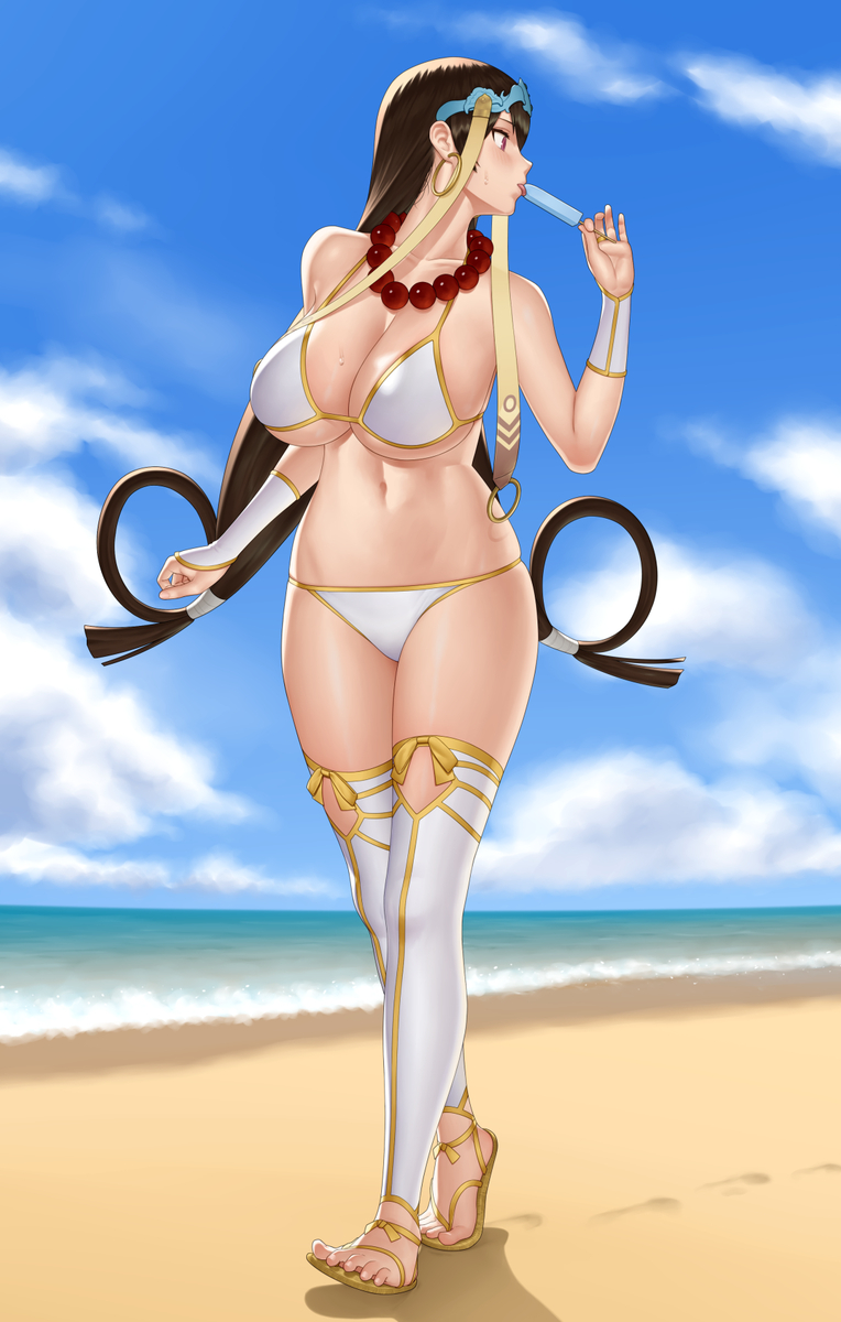 This is a pixiv picture whose title is アイスが美味しい夏.