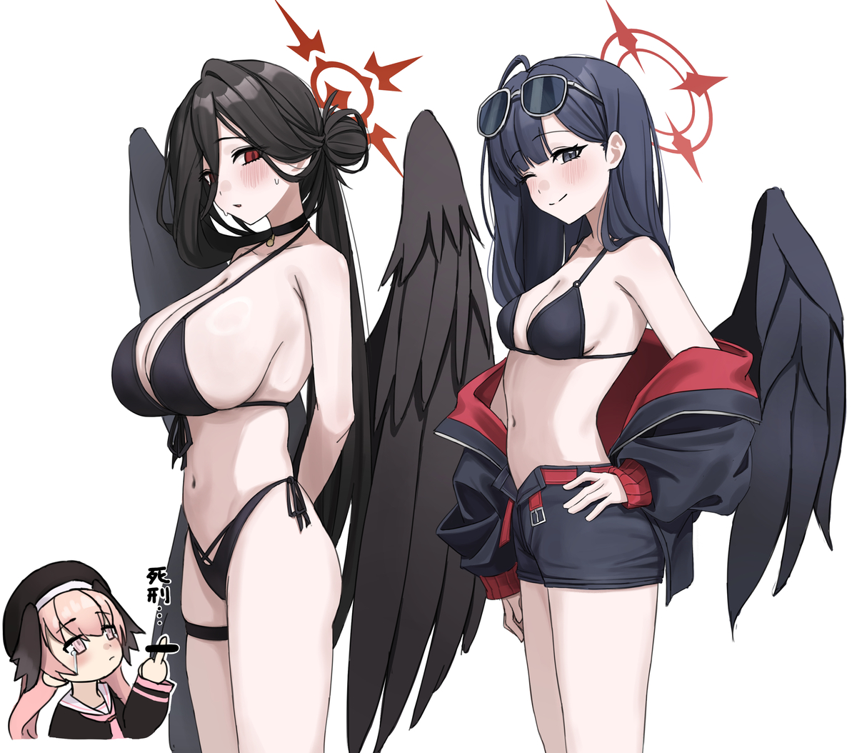 This is a pixiv picture whose title is 驚異の胸囲差.