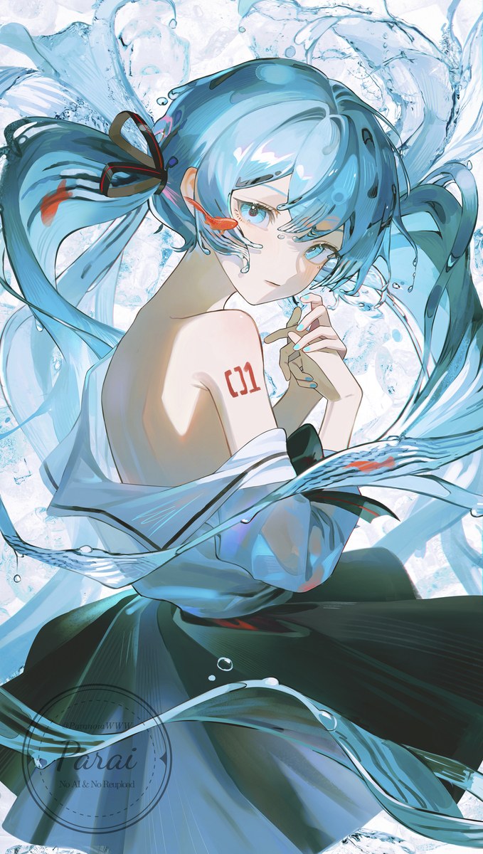 This is a pixiv picture whose title is ボトルミク.