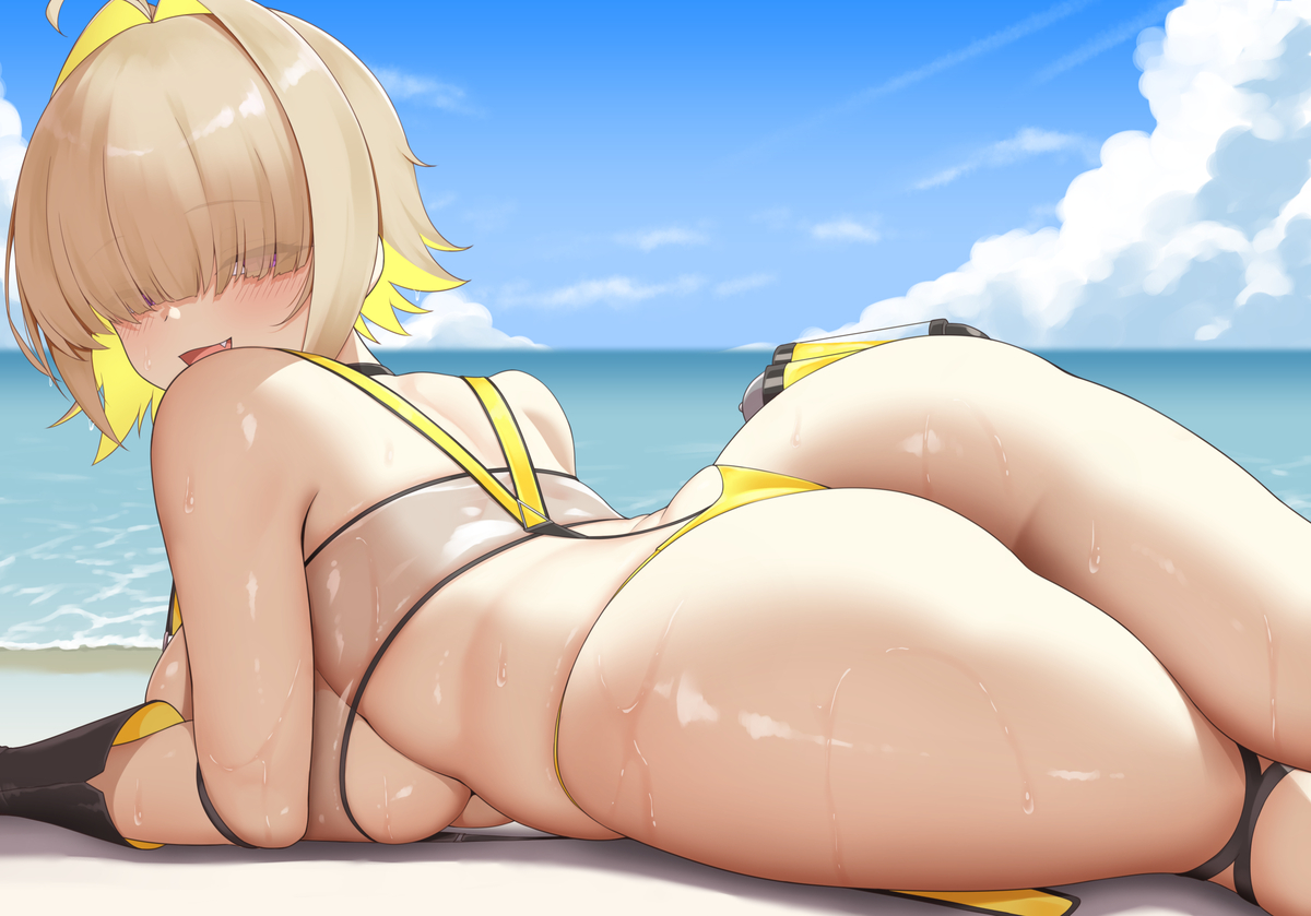 This is a pixiv picture whose title is 水着エレグ.