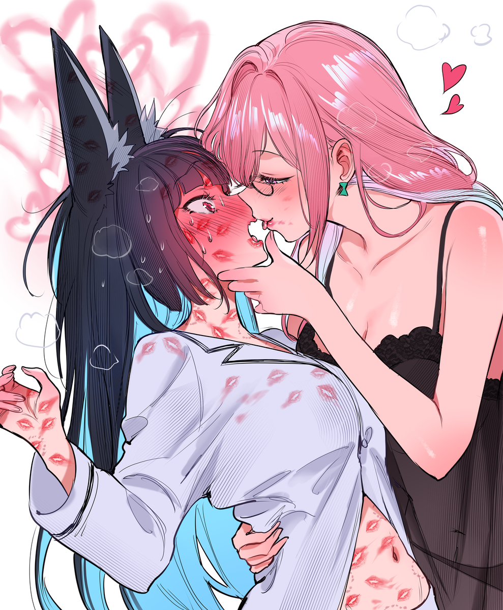 This is a pixiv picture whose title is 百合チャレンジ2.