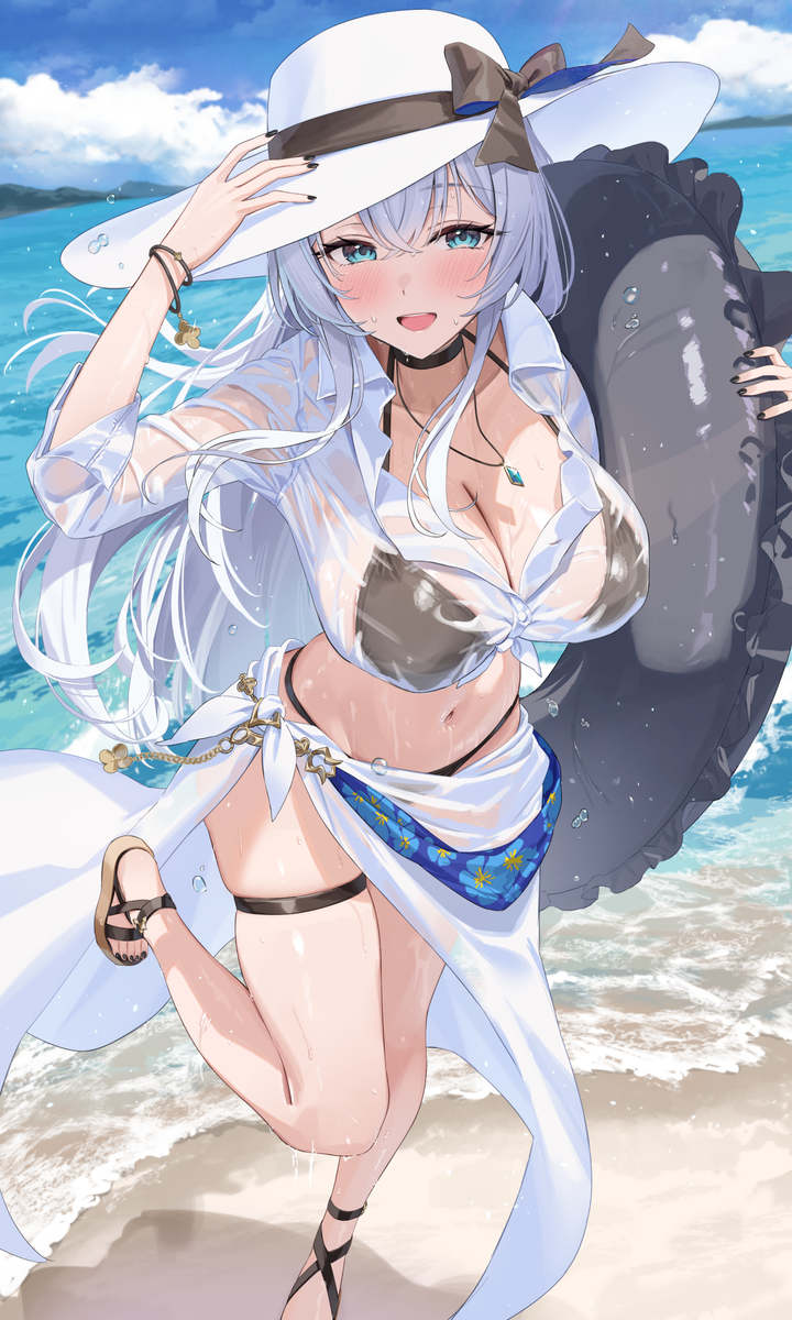 This is a pixiv picture whose title is 水着シオンさん.