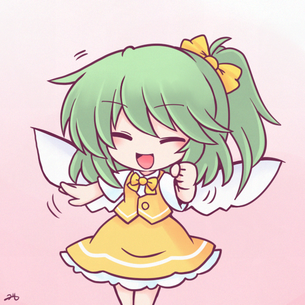 This is a pixiv picture whose title is 天則チルノ大妖精(？)カラー大妖精.