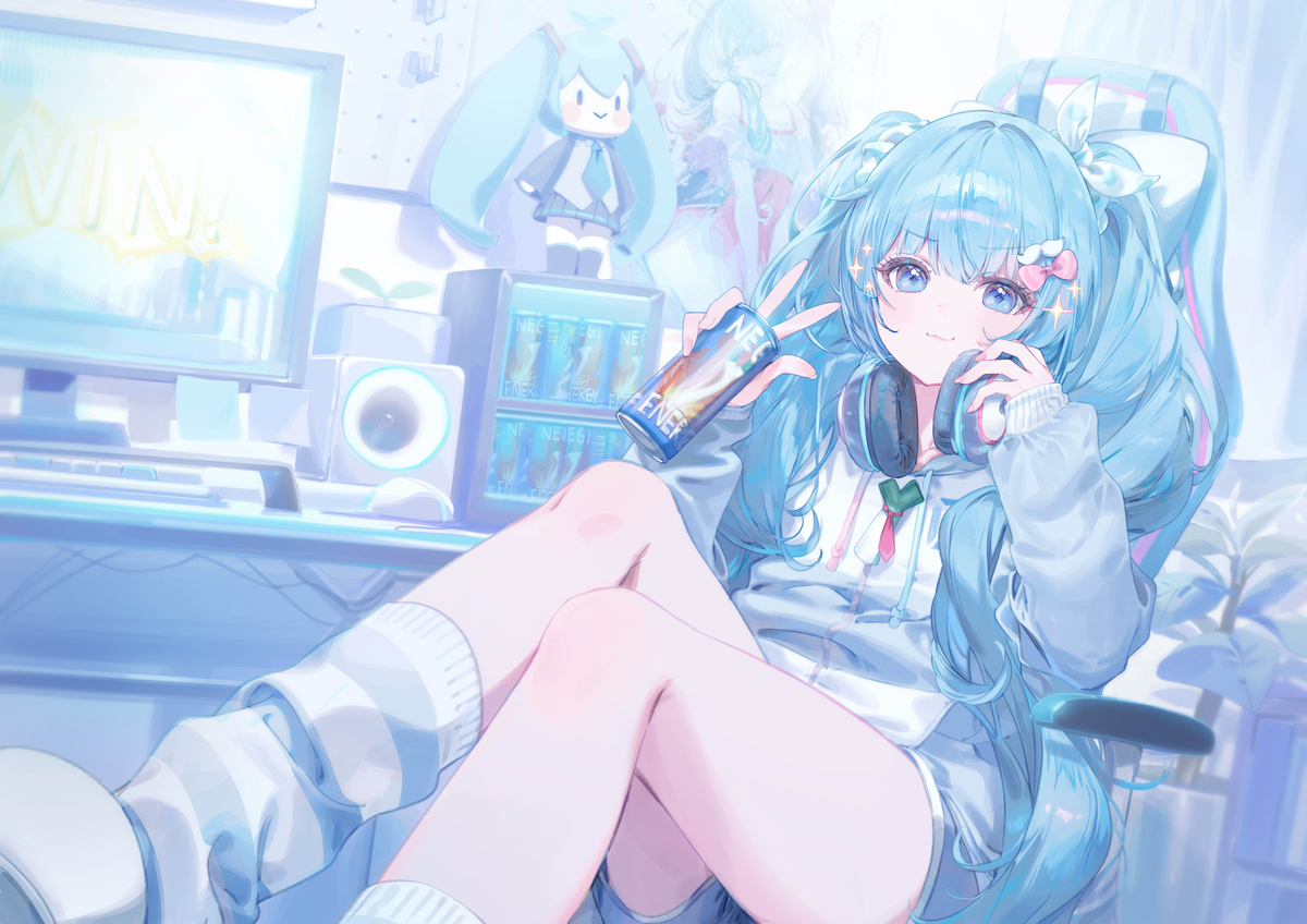 This is a pixiv picture whose title is ミクの部屋.