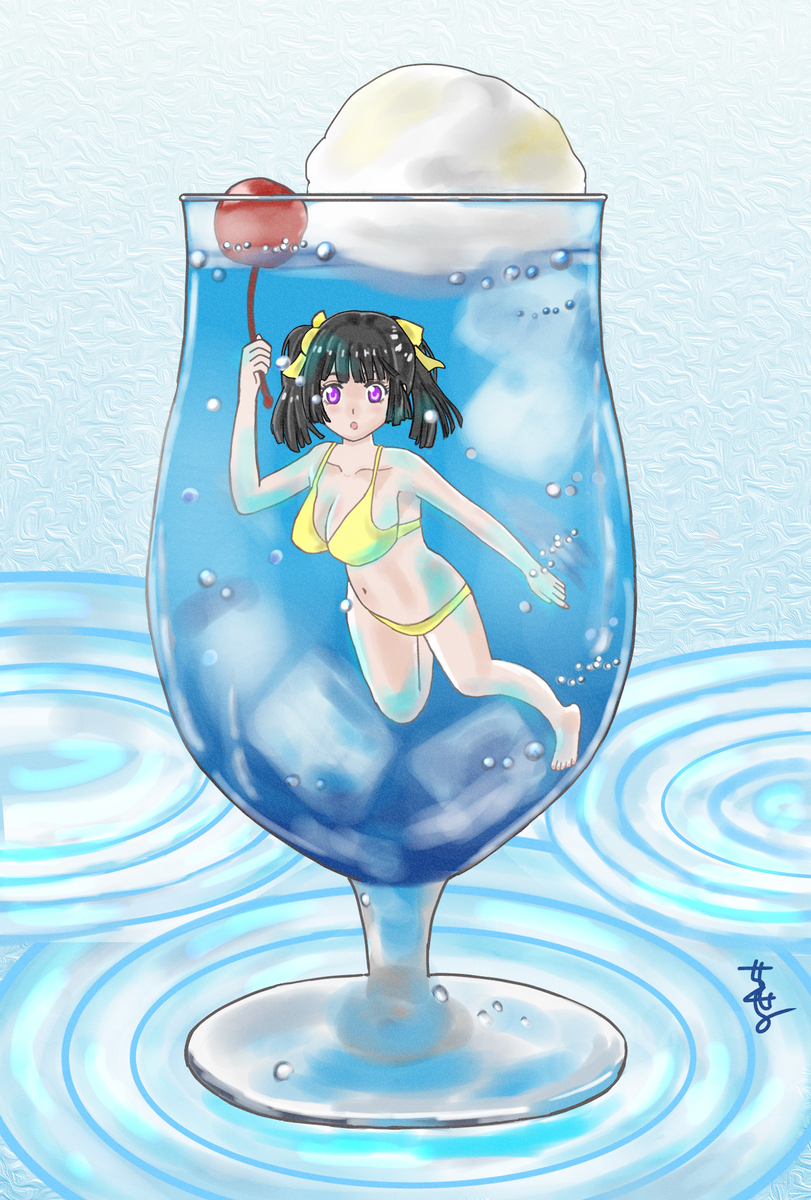 This is a pixiv picture whose title is 🍹ソーダ水の海で泳ごう🍹.