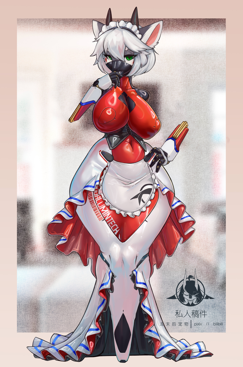 This is a pixiv picture whose title is 非实用性女仆（？.