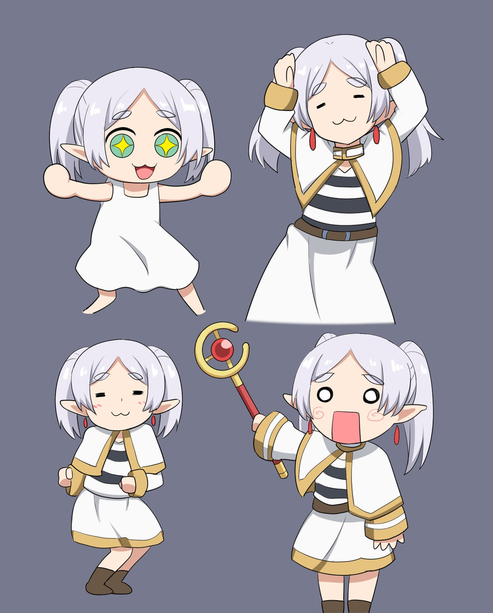 This is a pixiv picture whose title is 流行にのりたいフリーレン（色々）.