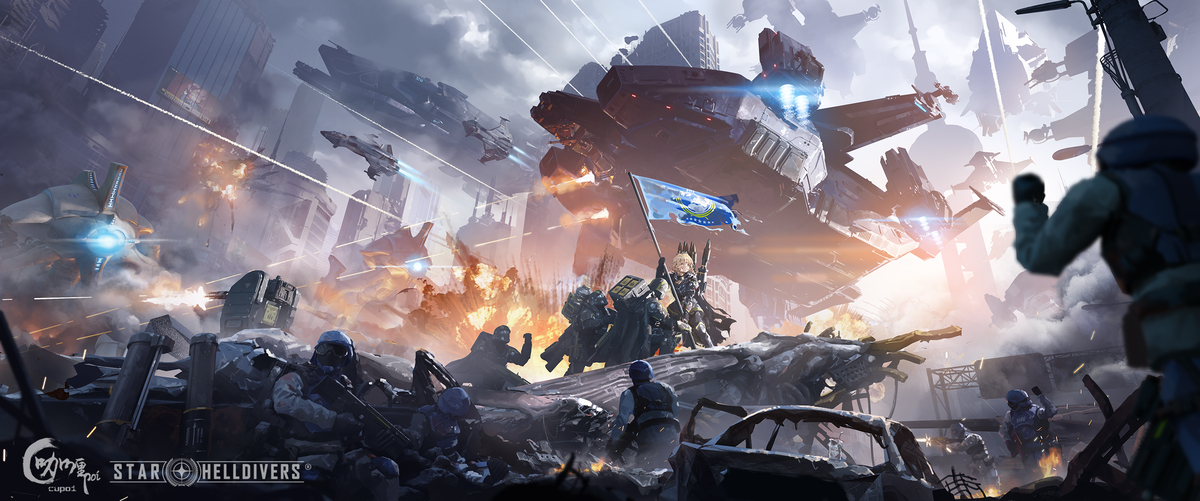 This is a pixiv picture whose title is STAR HELLDIVERS.