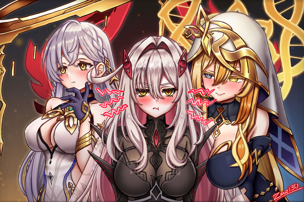 This is a pixiv picture whose title is 四執政のお三方 - Three of Four Shades.