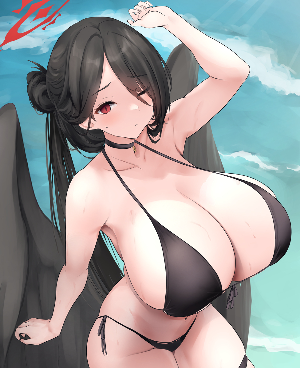 This is a pixiv picture whose title is 水着ハスミ.