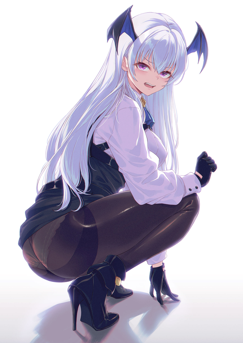 This is a pixiv picture whose title is 悪の女幹部に嫌な顔されながらおパンツ見せてもらいたい.