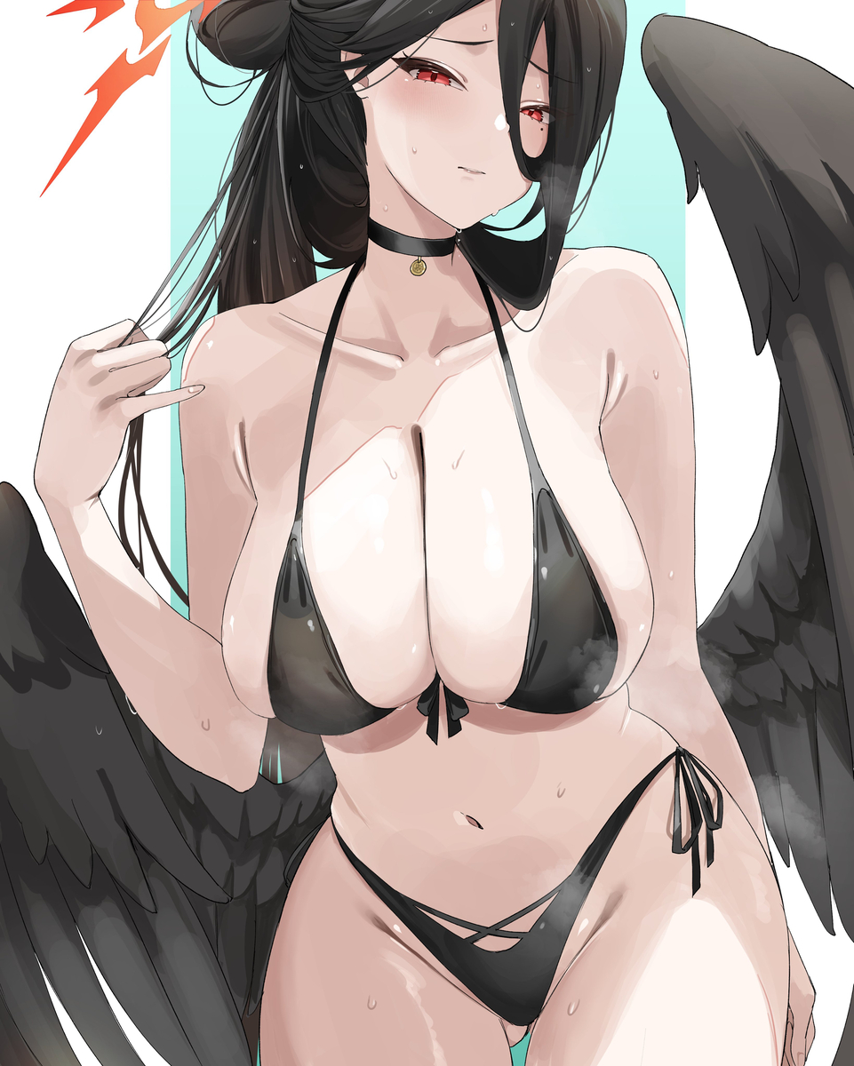 This is a pixiv picture whose title is ☀️❤️🖤.