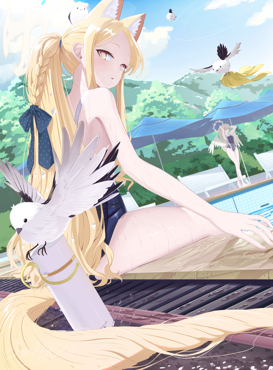 This is a pixiv picture whose title is スク水セイア.