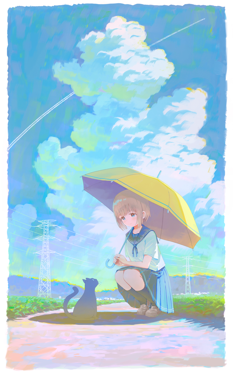 This is a pixiv picture whose title is 夏影.